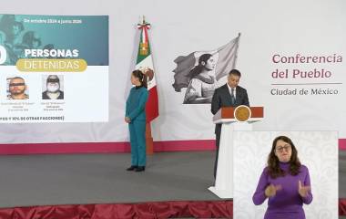 Omar García Harfuch, Secretario de Seguridad y Protección Ciudadana, presenta un balance sobre los operativos en Sinaloa.