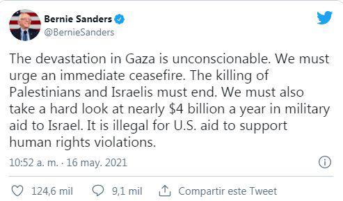 EU da 4 mil mdd de ayuda militar a Israel al año; debe analizarse: Sanders