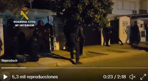 En la operación denominada “Limoneros”, la Guardia Civil de España logró la captura de 41 personas e incautó unos mil 300 kilos de hachís.