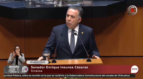 El Senador Enrique Inzunza Cázarez en su participación en la sesión del martes.