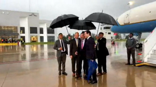 Llegada del Secretario de Estado de Estados Unidos, Marco Rubio, al AIFA.