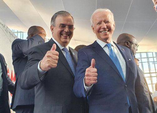 El Canciller Marcelo Ebrard y el Presidente de Estados Unidos, Joe Biden.