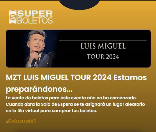 La venta general de boletos para el concierto de Luis Miguel en Mazatlán inicia este lunes 18 de diciembre.