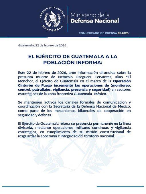 $!Despliega operativo Ejército de Guatemala por violencia en México