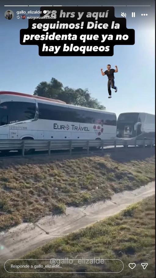 $!El Gallo Elizalde publicó que siguen varados en carretera.