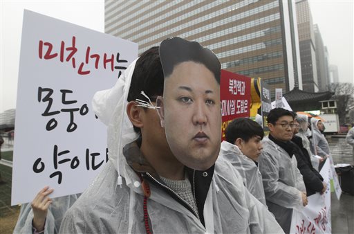 Protesta en contra del líder norcoreano en Corea del Sur.