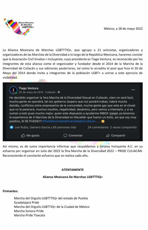 $!Quieren organizar una Marcha de la Diversidad institucional y partidista, denuncia Tiago Ventura