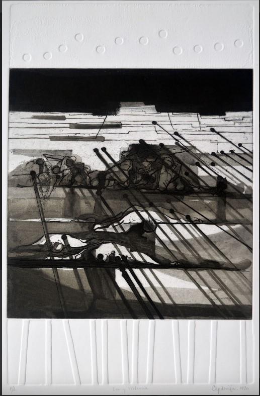 $!Ira y violencia (1970), obra de Moreno Capdevila.