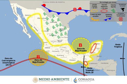 Se forma una zona de baja presión con probabilidad para desarrollo ciclónico frente a costas de Michoacán y Guerrero