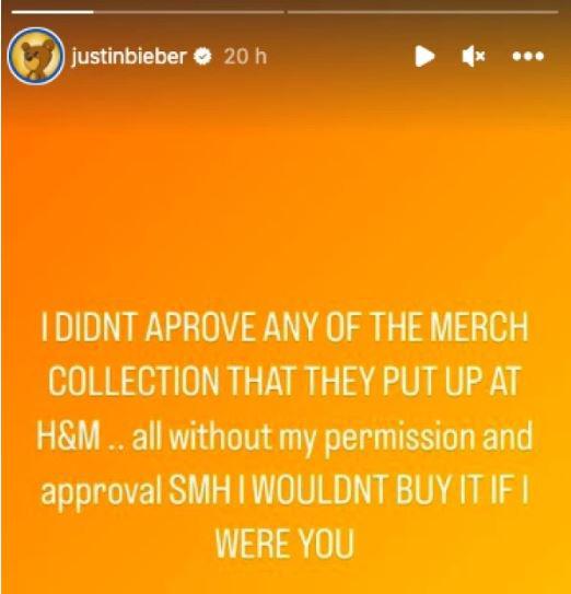 $!Se lanza Justin Bieber contra H&amp;M por vender mercancía con su imagen
