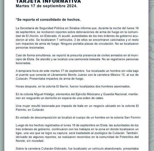 En medio de reportes de violencia, habría un tigre suelto en Elota