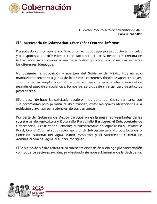 $!Fracasa diálogo entre Gobernación y líderes transportistas y campesinos