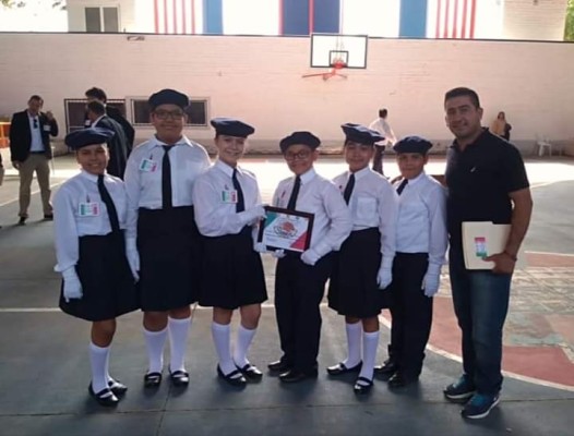 Escolta de la escuela Club de Leones gana concurso regional, en Rosario