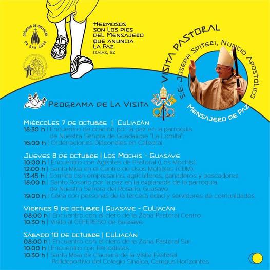 $!Visitará, esta semana, nuncio apostólico Culiacán, Guasave y Los Mochis