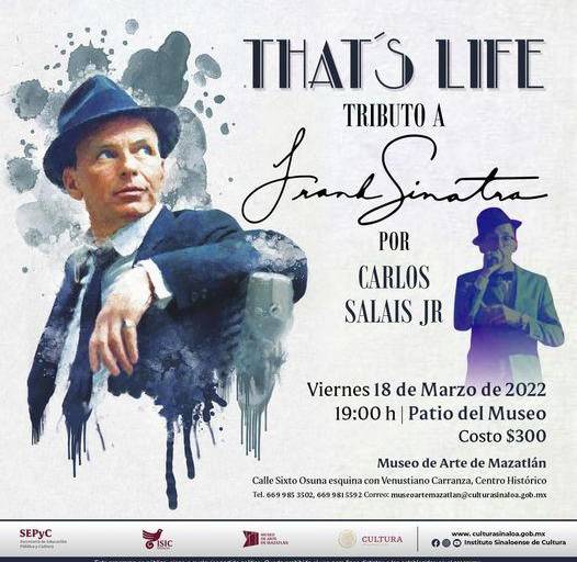 Harán tributo a Frank Sinatra en el Museo de Arte de Mazatlán
