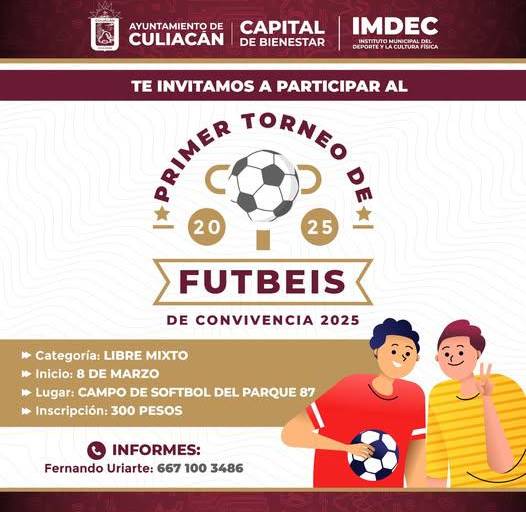 Lanzan en Culiacán el Primer Torneo de Futbeis de Convivencia 2025