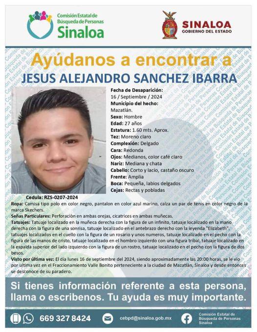 $!Reportan desaparición de al menos 15 hombres y 2 mujeres en Mazatlán