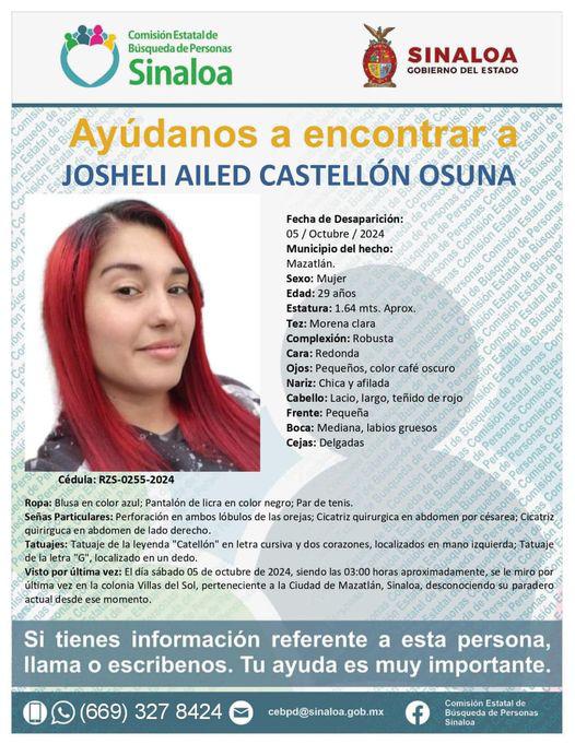 $!Desaparece Josheli Ailed en Villas del Sol, en Mazatlán; hallan su auto abandonado