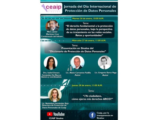 Este martes inician conferencias sobre protección de datos personales
