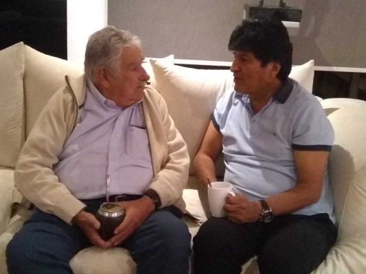 Pepe Mujica visita a Evo Morales en México