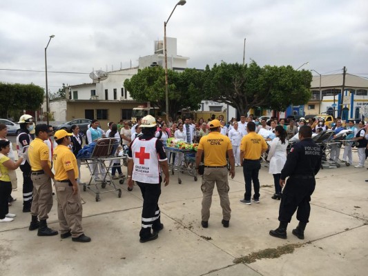 Evacuan Hospital Integral de Rosario durante simulacro