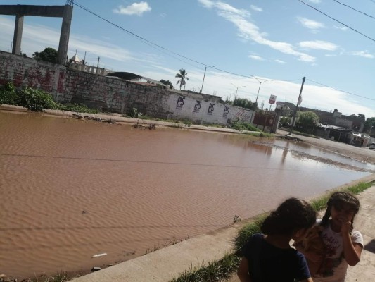 Acusan en Escuinapa que calle se 'convierte' en alberca; no se concluyen trabajos de pavimentación