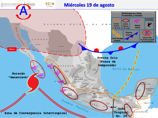 Establecen alerta verde para Sinaloa por huracán Genevieve de categoría 4