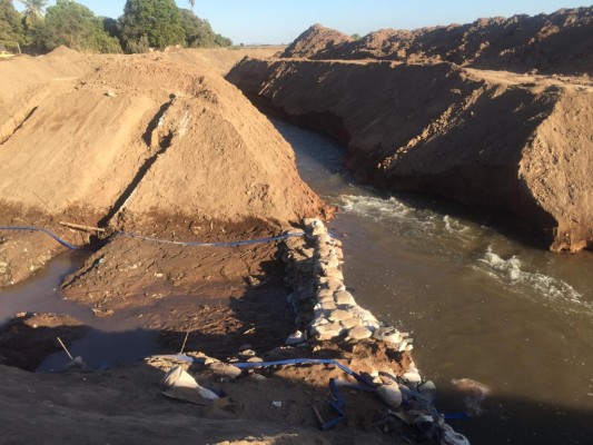 Dudan pobladores de obra en dren Buenaventura, constructora garantiza que no se desbordará