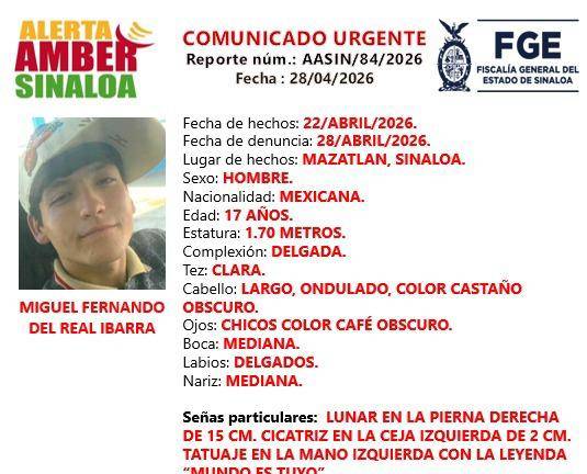 Miguel Fernando fue visto por última vez en el fraccionamiento Pradera Dorada VI.