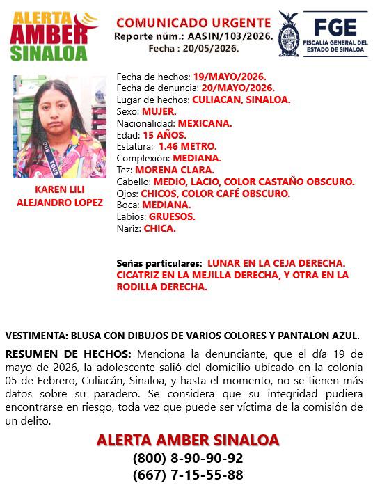$!Activan Alerta Amber por desaparición de dos adolescentes en Culiacán y Mazatlán