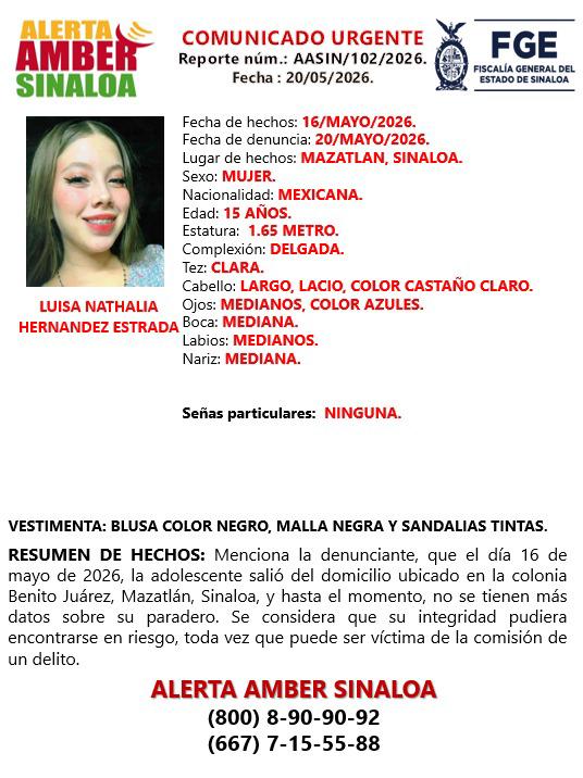 $!Activan Alerta Amber por desaparición de dos adolescentes en Culiacán y Mazatlán