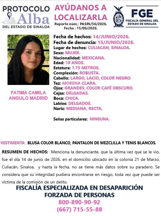 $!Buscan a Fátima Camila, desaparecida en Culiacán