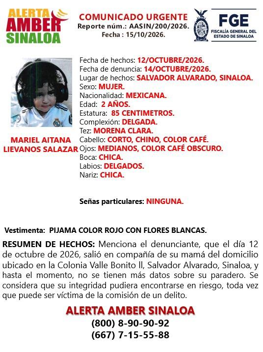 $!Buscan a joven madre de 19 años y a su hija de 2 desaparecidas en Salvador Alvarado