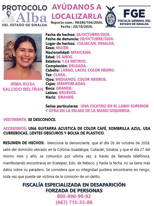 $!Desaparece mujer de 36 años en Culiacán; su última llamada fue desde Edomex
