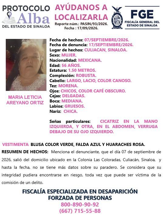 $!Buscan a María Leticia en Culiacán; lleva 11 días desaparecida