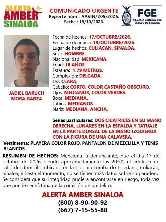 $!Buscan a Carla Viviana y Jadiel Baruch, adolescentes desaparecidos Culiacán