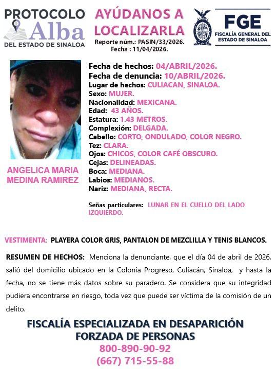 $!Angélica María tiene una semana desaparecida, piden apoyo para encontrarla