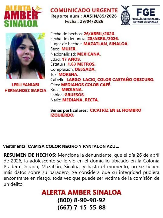 $!Buscan a Lesli Yaniari en Mazatlán; desapareció desde el domingo