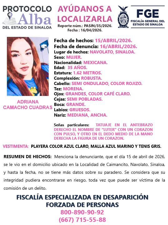 $!Buscan a Adriana, agente de la Policía Municipal de Navolato reportada como desaparecida