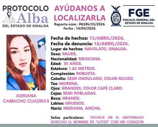 Adriana estaba desaparecida desde el miércoles.