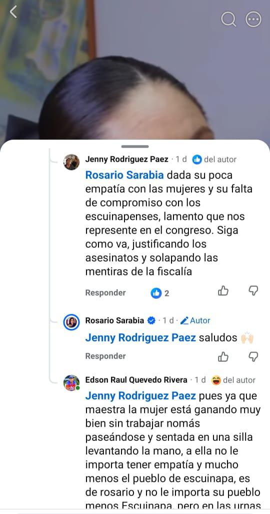 $!Diputada local por Morena, Rosario Sarabia, afirma que asesinatos de mujeres en Escuinapa no son feminicidios