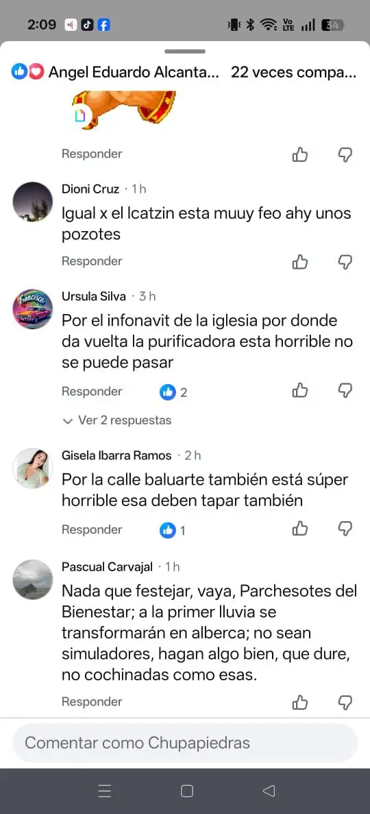 $!Presume Ayuntamiento de Rosario bacheo en calle y le llueven demandas