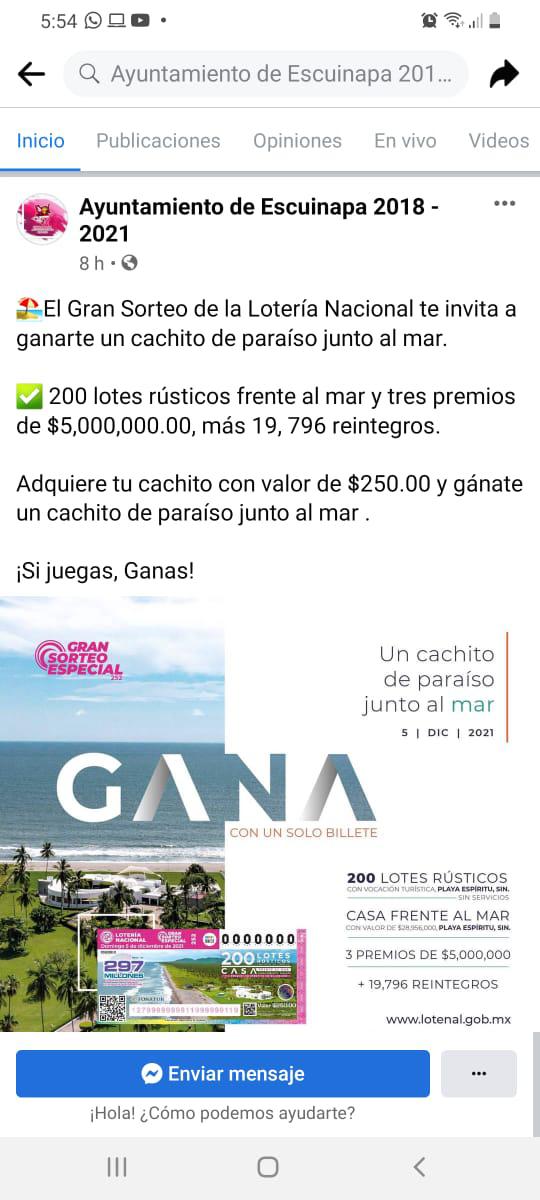 $!Promociona Ayuntamiento de Escuinapa venta de ‘cachitos’ para rifas de predios en CIP Playa Espíritu
