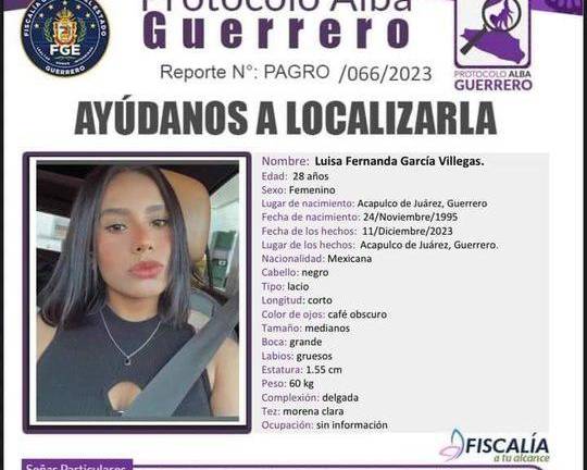 Luisa Fernanda fue reportada como desaparecida el 11 de diciembre.