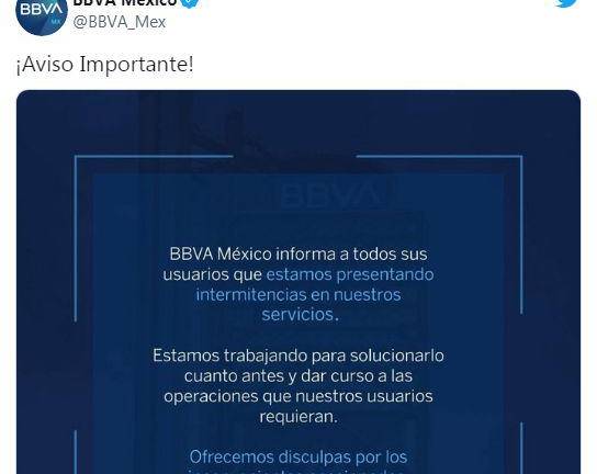 BBVA presenta fallas en servicios de cajeros y app; usuarios inundan redes con quejas