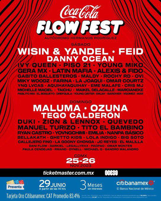 $!Encabezan Maluma, Ozuna, Quevedo y Wisin &amp; Yandel el ‘Flow Fest 2023’