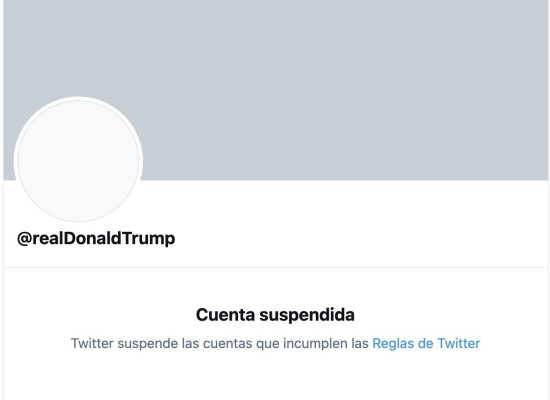 Twitter suspende de forma permanente la cuenta de Trump
