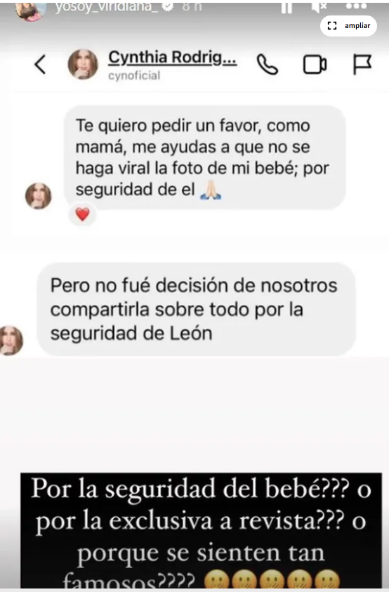 $!Filtran foto de bebé de Cynthia Rodríguez y se molesta