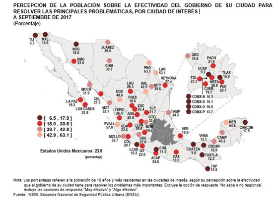 Llega a 76% la percepción social de inseguridad en México, indica Inegi