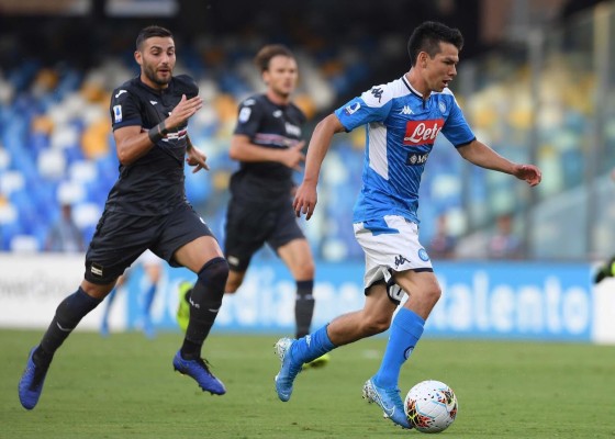 Con Chucky Lozano como titular, el Napoli derrota 2-0 al Sampdoria, en San Paolo